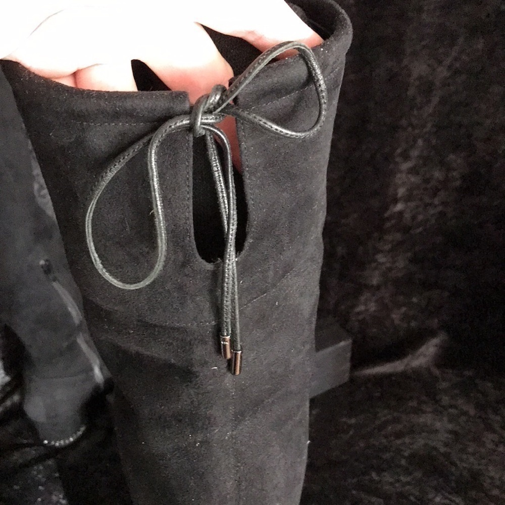 MICHAEL MICHAEL KORS—Jamie Stretch Over-the-Knee Mid-Heel Boots — Size 5 1/2 - Picture 6 of 13